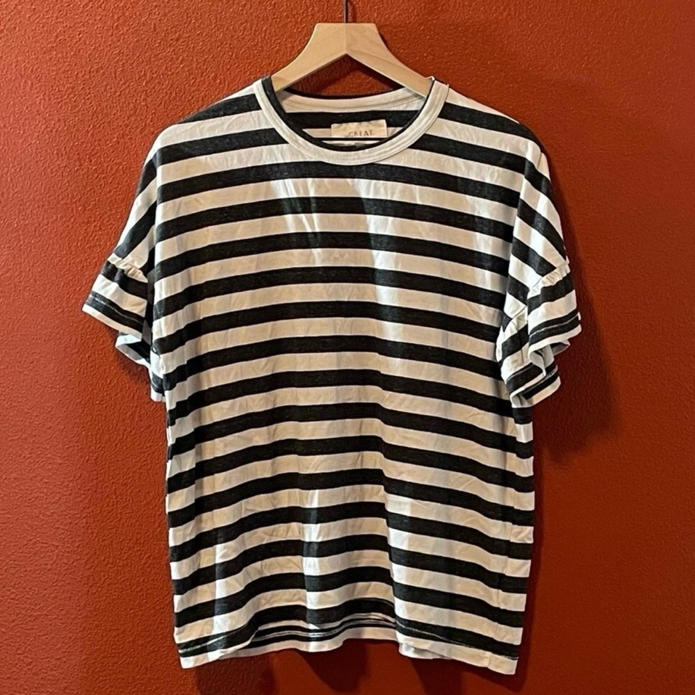 THE GREAT. Striped Tee